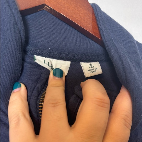LL Bean Women's Quilted Full-Zip Sweatshirt Jacket Navy Blue Size Small - Picture 5 of 6